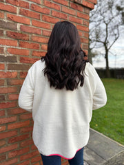 Winter White Fleece Button Jacket Farah