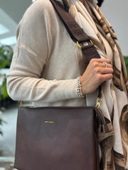 Chocolate Multi Compartment Crossbody Bag