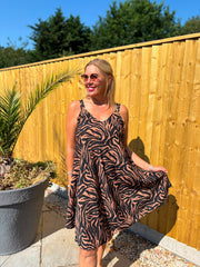 Cappuccino Zebra Print Dress Cleo