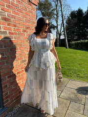 White Boho Tiered Skirt Co-Ord Frankie