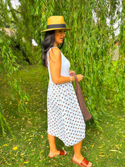White Polka Dot Panel Dress Coraline