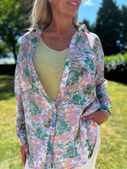 Lilac Watercolour Pattern Blouse Jeanette