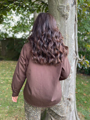 Chocolate Leopard Tie Detail Blouse Fern