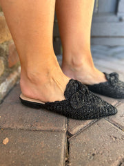 Black Pointed Toe Slip On Shoes