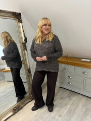 Chocolate Eyelash Knit Marilyn