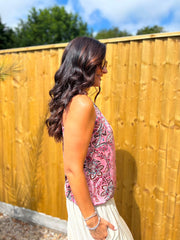 Pink Paisley Halter Neck Top Jessie