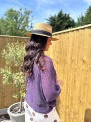 Purple Gathered Loose Knit Paige