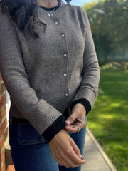 Mocha Layered Knitted Cardigan Evelyn