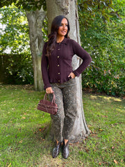 Leopard Barrel Leg Jeans