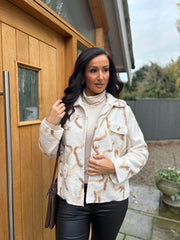 Antique Cream Swirl Pattern Coat Elsa