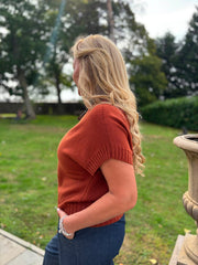 Rust Ribbed Detail Knit Petra
