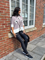 Clay Applique Floral Knit Tanya