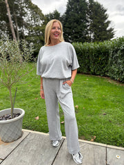 Grey Drawstring Hem Top Judy