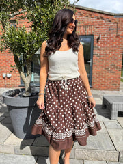 Chocolate Polka Dot Skirt Bailey
