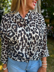 Black Leopard Print Blouse Hailey