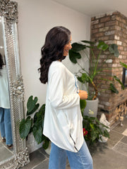 Winter White Distressed Heart Sweat Top Lynn