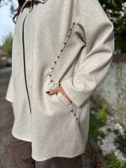 Stone Stud Detail Coat Meredith
