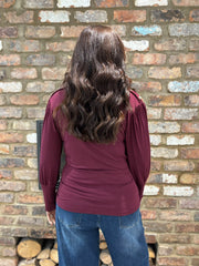Wine Button Detail Roll Neck Eliza