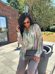 Green Brushed Print Shirt Rachel
