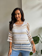 Stone Premium Striped Loose Knit Shona