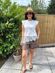 Chocolate Polka Dot Shorts Tiana