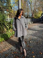 Grey Brushed Wool Coat Bridget