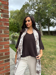 Chocolate V-Neck Reverse Seam Knit Diana