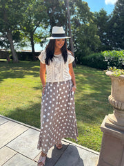 Mocha Polka Dot Skirt Amy