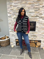 Black Stripe Knitted Waistcoat Emily