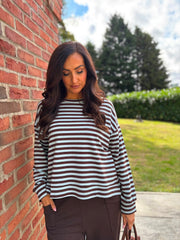 Blue Striped Sweat Top Mollie