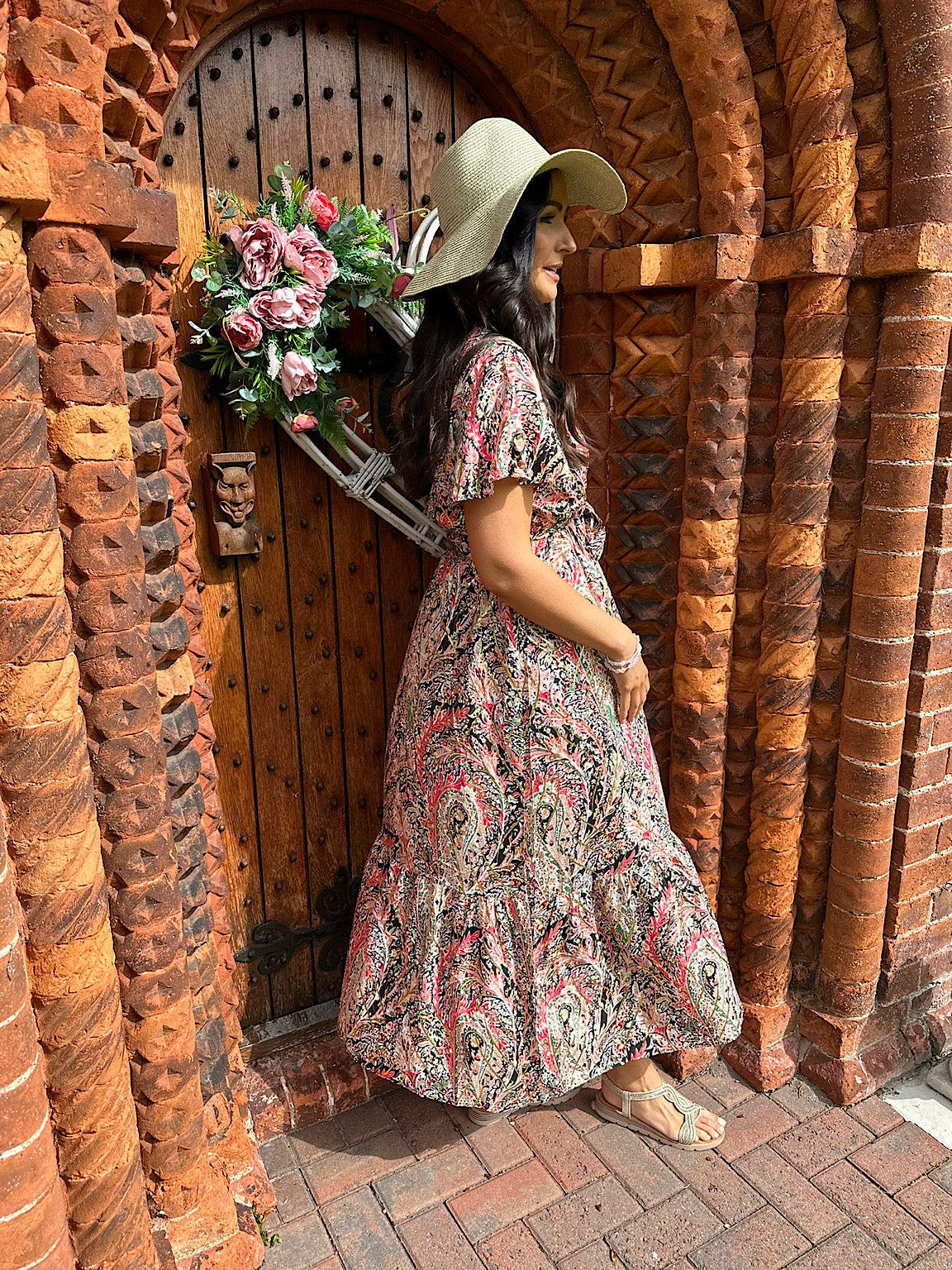 Black Multi Pattern Gold Accent Dress Estelle Tillett's