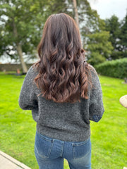 Charcoal Sequin Sleeve Jumper Laura