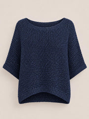 Navy Sequin Sparkle Knit Sabrina