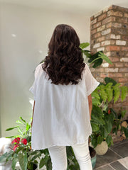 White Embroidered Top Zella