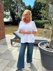 White Reverse Seam Knit Georgina