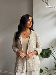 Gold Premium Shimmer Crochet Jacket Vivienne