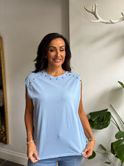 Blue Star Embellished Top Esther