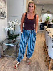 Blue Striped Hareem Trousers