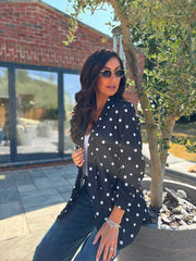 Black Polka Dot Take You Anywhere Jacket