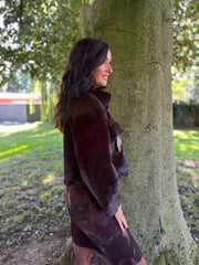 Black Premium Faux Fur Buckle Coat