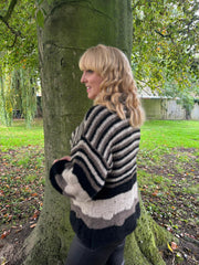 Black Striped Premium Cardi Leah