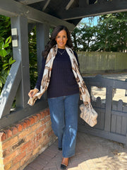 Navy Cable Knit Jumper Emilia