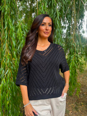 Black Chevron Knit Anabelle