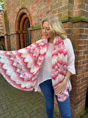 Lipstick Watercolour Zig Zag Scarf