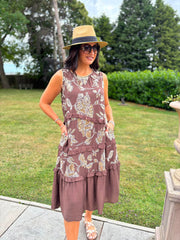 Chocolate Embroidery Tiered Dress Sammie