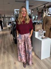 Lilac Shimmer Floral Trousers Adele