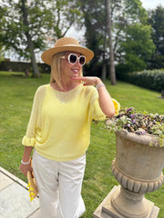 Lemon Ruffle Sleeve Knit Alexis