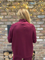 Wine Sequin Velour Trim Jacket Trixie