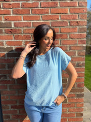 Light Blue Scarf Top Hilary