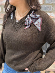 Chocolate Scarf Accent Jumper Amanda